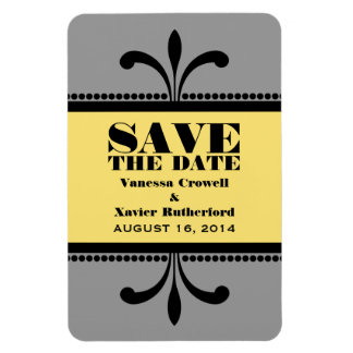 Fancy Kunstdeco sparen de Datum Grijs Magnet/Geel Magneet