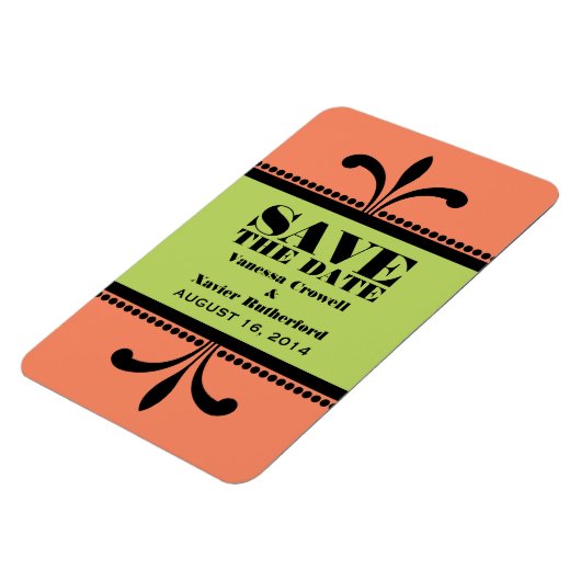 Fancy Kunstdeco sparen de Datum Magnet Sinaasappel Magneet (Linkerzijde)