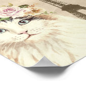 Fancy kunstdrukken voor katten en Eiffeltower Poster (Hoek)