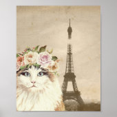 Fancy kunstdrukken voor katten en Eiffeltower Poster (Voorkant)
