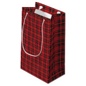 Fancy label rode tas met afdruk klein cadeauzakje (Achterkant Gekanteld)