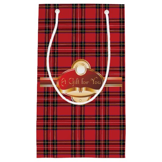 Fancy label rode tas met afdruk klein cadeauzakje (Voorkant)