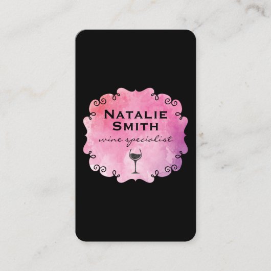 Fancy label Wijn met wijnvlek (Voorkant)