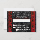 Fancy Lace Sugar Skull-dag van de dode RSVP in roo (Voorkant)