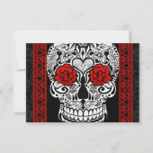 Fancy Lace Sugar Skull-dag van de dode RSVP in roo (Achterkant)