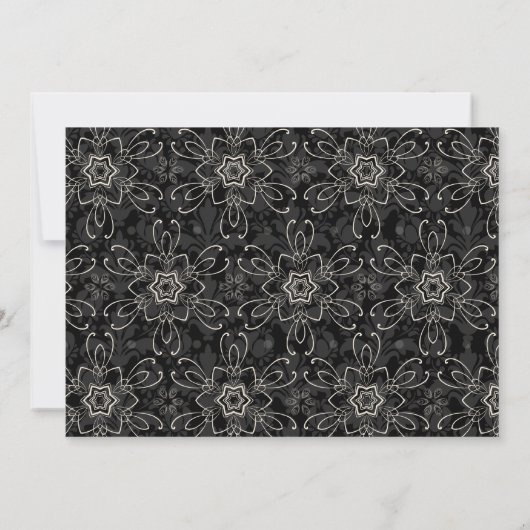 Fancy Lace Sugar Skull Day of the Dead Invite Kaart (Achterkant)