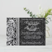 Fancy Lace Sugar Skull Day of the Dead Invite Kaart (Staand voorkant)