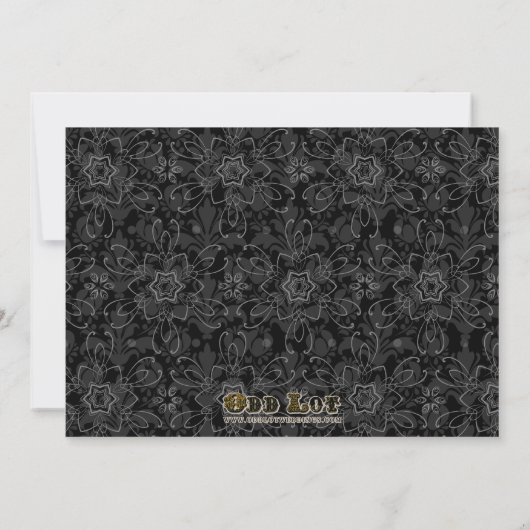 Fancy Lace Sugar Skull Day of the Dead Invite Kaart (Achterkant)