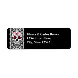 Fancy Lace Sugar Skull retour adreslabels Etiket