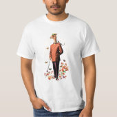 FANCY LAMADIER IN BLOEMEN EN VLINDERS T-SHIRT (Voorkant)