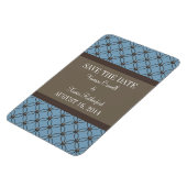 Fancy Lattice Save the Date Magnet, Blue Magneet (Linkerzijde)