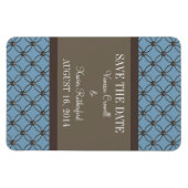 Fancy Lattice Save the Date Magnet, Blue Magneet (Horizontaal)