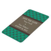 Fancy Lattice Save the Date Magnet, Emerald Magneet (Linkerzijde)