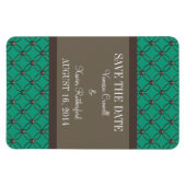 Fancy Lattice Save the Date Magnet, Emerald Magneet (Horizontaal)