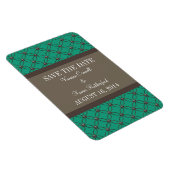 Fancy Lattice Save the Date Magnet, Emerald Magneet (Rechterzijde)