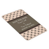 Fancy Lattice Save the Date Magnet, Linen Magneet (Rechterzijde)