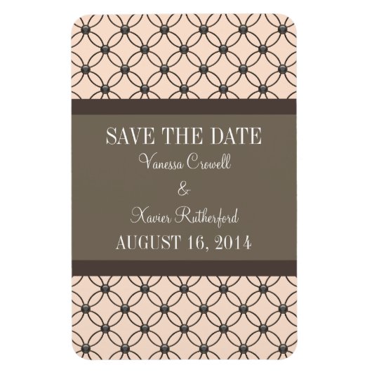 Fancy Lattice Save the Date Magnet, Linen Magneet (Verticaal)