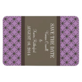 Fancy Lattice Save the Date Magnet, Violet Magneet (Horizontaal)