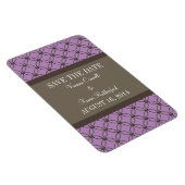 Fancy Lattice Save the Date Magnet, Violet Magneet (Rechterzijde)