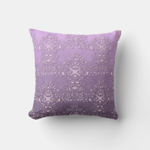 Fancy Lavendel en Paarse Two Tone Damask Kussen