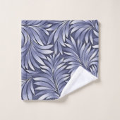 Fancy Leaves Carolina Blauw en Wit Bad Handdoek (Wasdoekje)