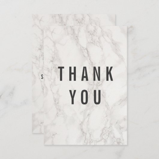Fancy legant marmer Wedding Bedankt (Voorkant / Achterkant)
