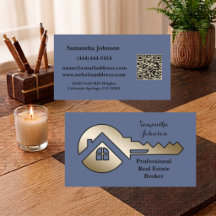 Fancy Leiste Blau met Gouden Sleutel QR Code Vastg