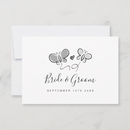 Fancy lente bruiloft RSVP reactie kaarten (Achterkant)