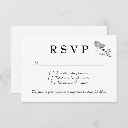 Fancy lente bruiloft RSVP reactie kaarten (Voorkant / Achterkant)