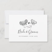 Fancy lente bruiloft RSVP reactie kaarten Kaartje (Achterkant)