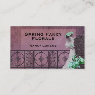 Fancy lente in Roos en groen Visitekaartje