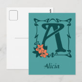Fancy letter A Briefkaart (Voorkant / Achterkant)
