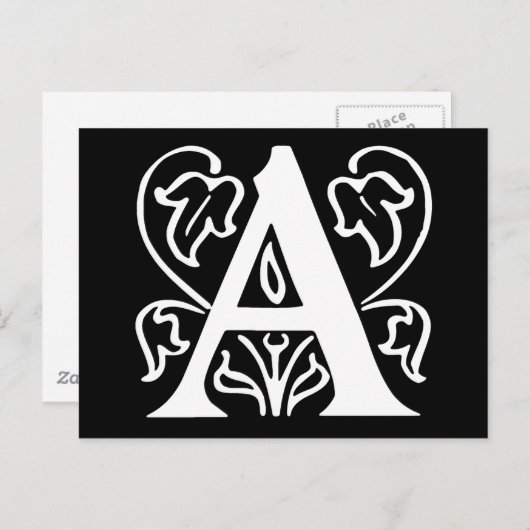 Fancy letter A Briefkaart (Voorkant / Achterkant)