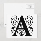Fancy letter A Briefkaart (Voorkant / Achterkant)