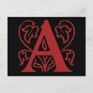 Fancy letter A Briefkaart