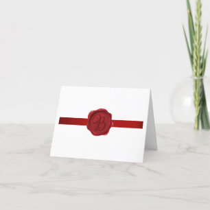 Fancy Letter B Red Wax Seal Note Kaart