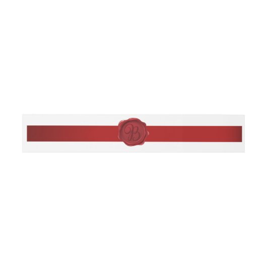 Fancy Letter B Red Wax Seal Ribbon Uitnodigingen Wikkel (Vlak)