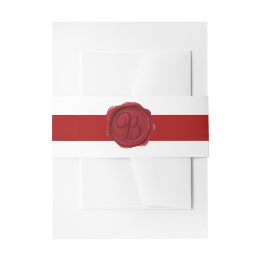 Fancy Letter B Red Wax Seal Ribbon Uitnodigingen Wikkel (Voorkant Voorbeeld)