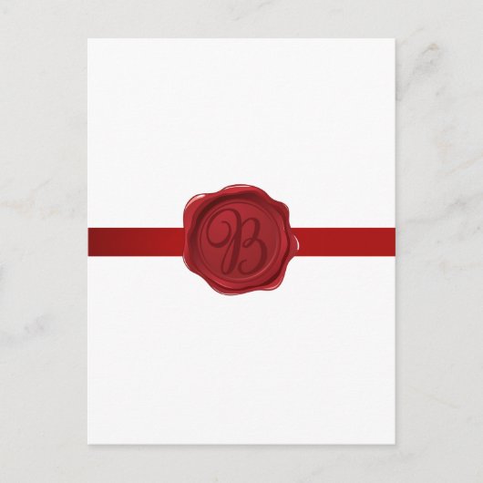 Fancy Letter B Rode Waszegel Briefkaart (Voorkant)