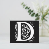 Fancy letter D Briefkaart (Staand voorkant)