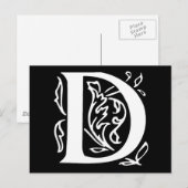 Fancy letter D Briefkaart (Voorkant / Achterkant)