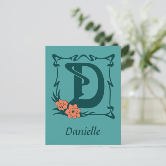 Fancy letter D Briefkaart (Staand voorkant)
