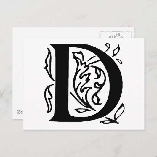 Fancy letter D Briefkaart (Voorkant / Achterkant)