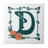 Fancy  letter D Tegeltje (Voorkant)