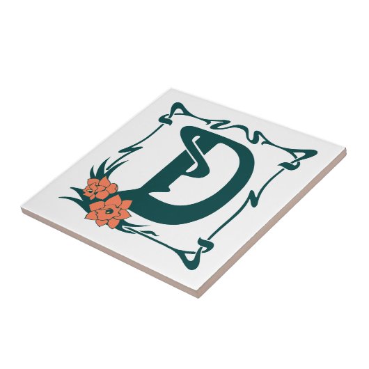 Fancy  letter D Tegeltje (Zijkant)