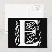 Fancy letter E Briefkaart (Voorkant / Achterkant)