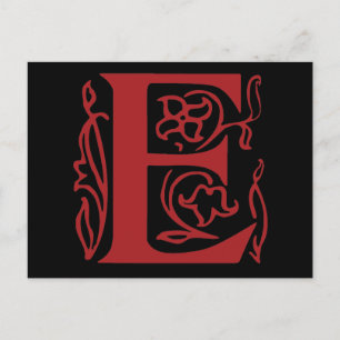 Fancy letter E Briefkaart