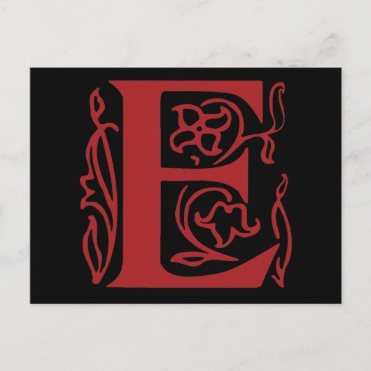 Fancy letter E Briefkaart (Voorkant)