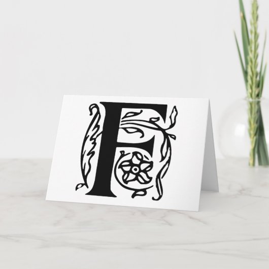 Fancy letter F Notitiekaartje (Voorkant)
