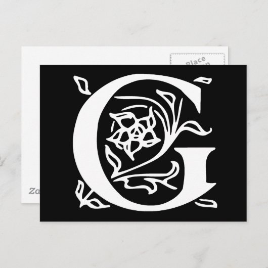 Fancy letter G Briefkaart (Voorkant / Achterkant)
